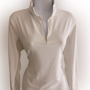 Swing Golf Quarter Zip -L white , nylon spandex